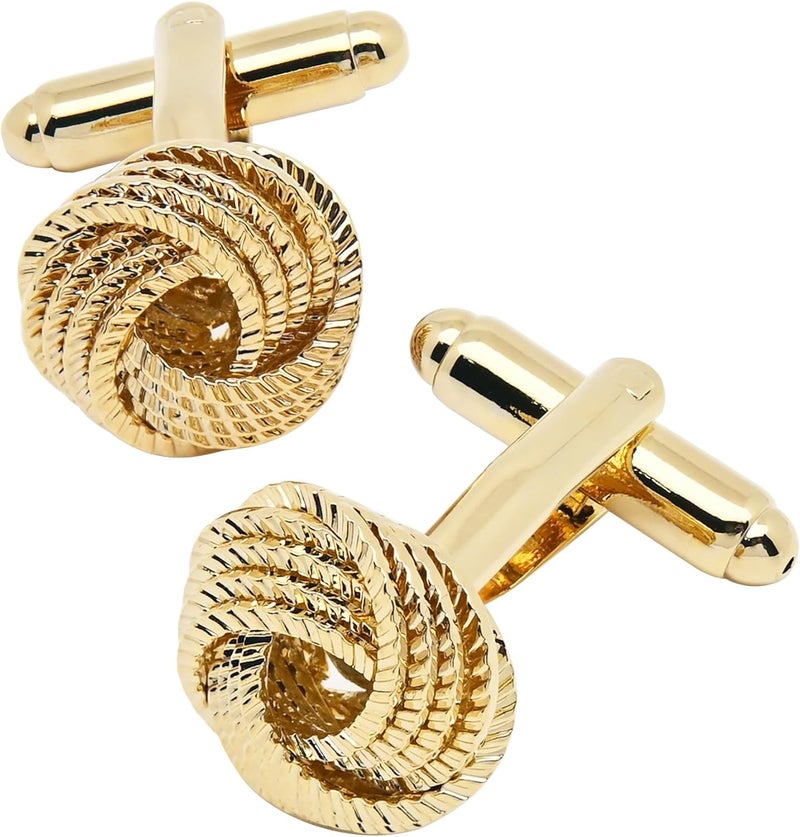 Jonwo Hollow Out Twist Knot Shape Men's Cufflinks In Gift Case Silver / 14K Gold Plated Cufflinks for Men Jewelry for Wedding Party Business Birthday Anniversary Dress - Image 5